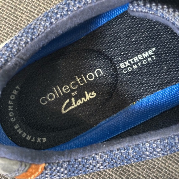 Clarks Bradley Lane Knit Oxford Dress Shoe-Navy Blue-Men Size 9 - Picture 8 of 11